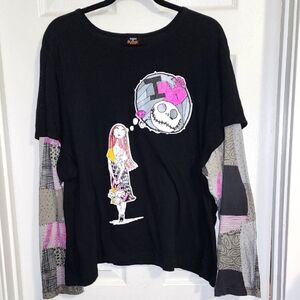 Nightmare Before Christmas Long Sleeve Jack & Sally Top Plus Size 4